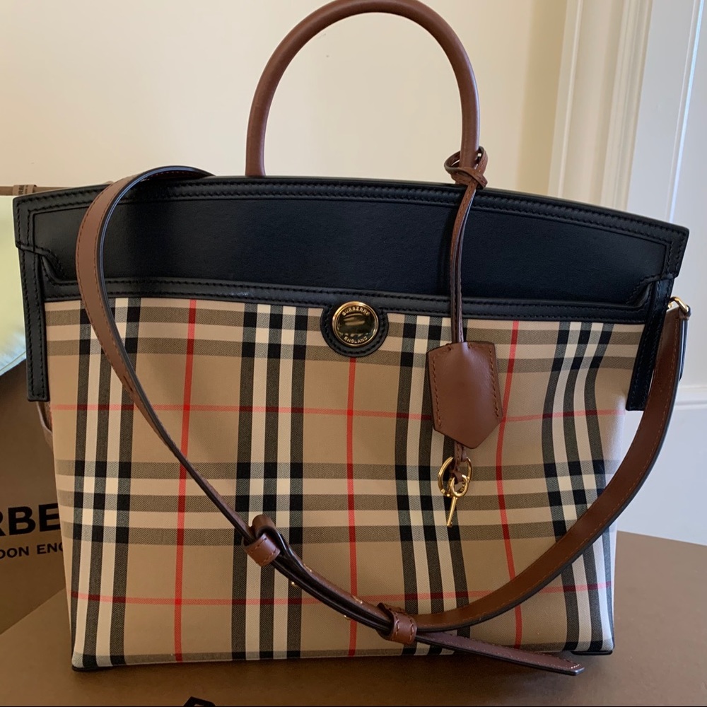 Burberry Small Vintage Check Society TopHandle Bag